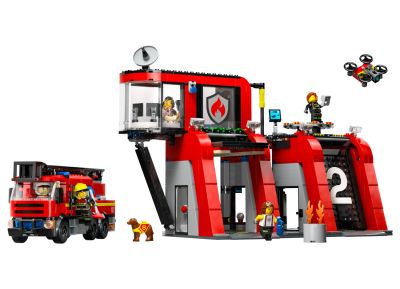 Fire Station with Fire Truck