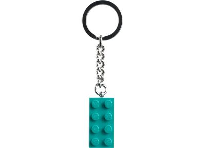 Bright bluish green 2x4 stud key chain