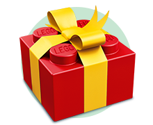 Red gift box with a ribbon